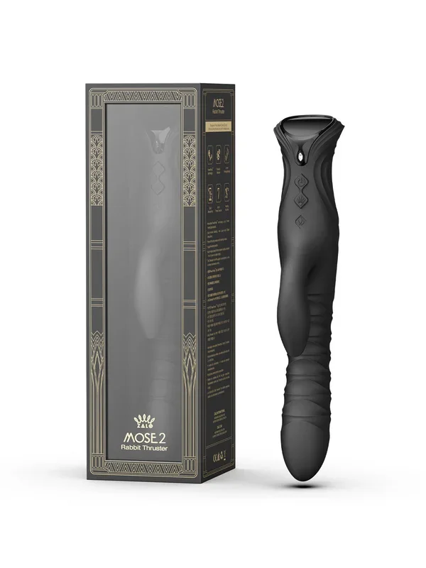 Zalo Mose 2: Bunny-Vibrator mit Stoßfunktion, schwarz