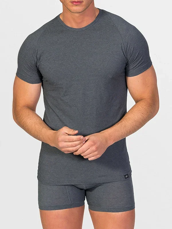 Zero Defects Crew Neck: Egyptian Cotton T-Shirt, graphit