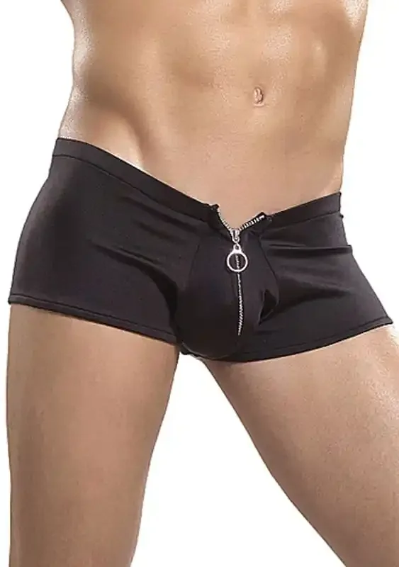 Zipper Short in schwarz