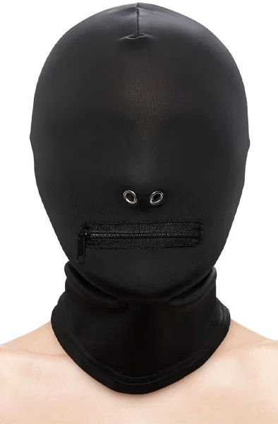 Zippered Mundhaube Schwarz